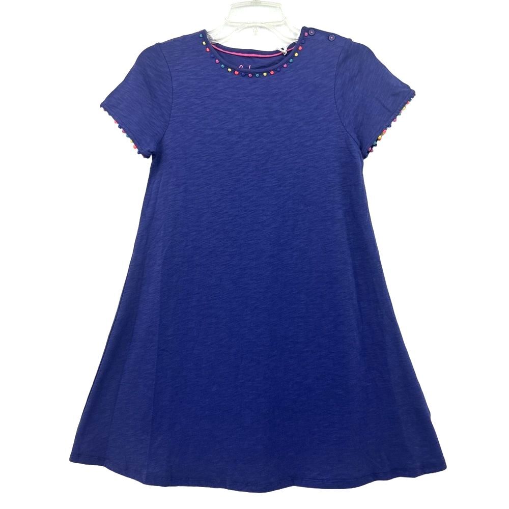 Boden Blue Kids Dress with Vibrant Trim NWT